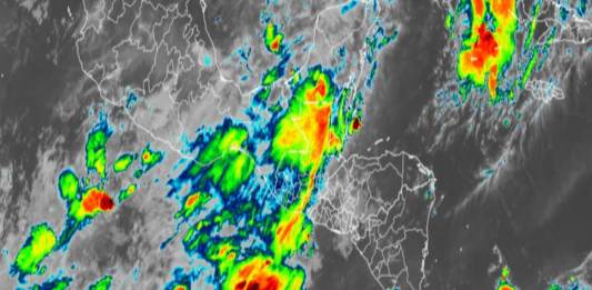 Previsiones del mapa de humedad para las próximas dos semanas, es decir, para finales de junio. El área azul refleja los acumulados de lluvia. Foto: Insivumeh