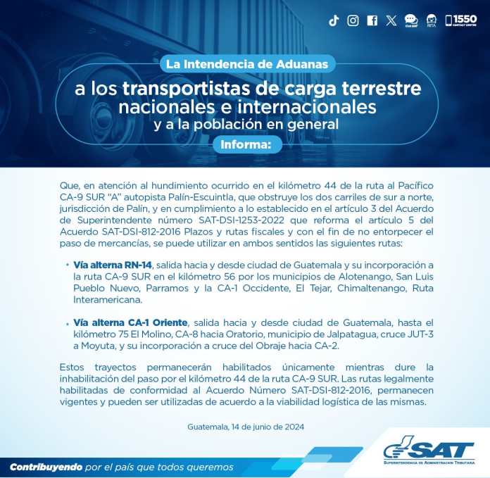 La SAT informÃ³ de la medida mediante un comunicado. (Foto: SAT)