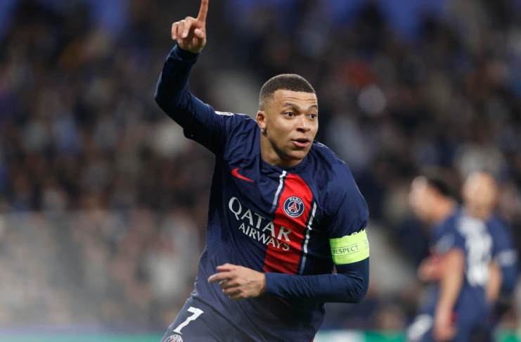 El delantero Kylian Mbappé celebra un gol en foto de archivo de Juan Herrero. EFE