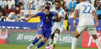 Dos goles de Lionel Messi y dos de Lautaro Martínez marcaron la victoria de la selección campeona del mundo y campeona de América sobre Guatemala. Foto: Fedefut Guate