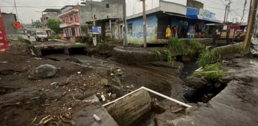 Así luce la obra de los Q 25 millones luego de las lluvias del pasado 12 de junio. (Foto: José Orozco/La Hora)