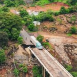 "El socavón se registra en el km 126 de la CA-1 Oriente." Foto: La Hora / CIV.