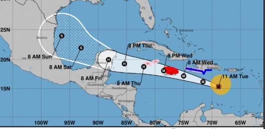 Trayectoria del huracán Beryl, según el Centro Nacional de Huracanes de Estadosd Unidos (NHC, por sus siglas en inglés). Foto: NHC