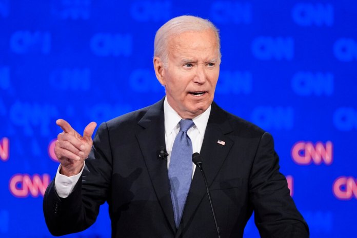 El presidente Joe Biden durante el debate presidencial con el expresidente Donald Trump. (AP Foto/Gerald Herbert)