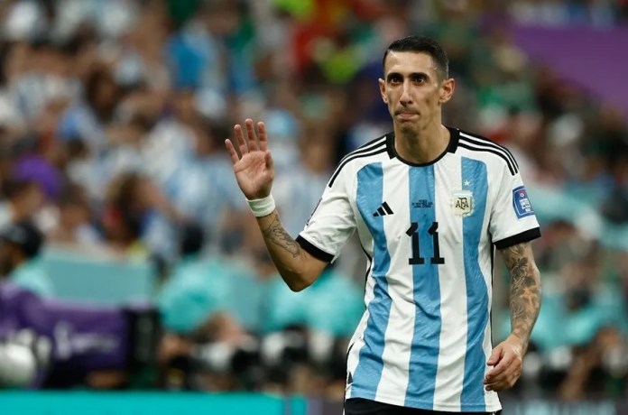 Ángel Di María durante a partida contra o México. EFE/Arquivo/Rodrigo Jimenez