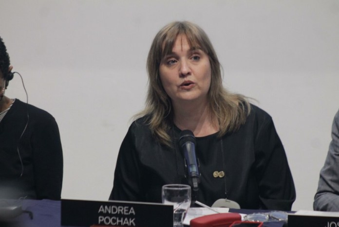 La relatora de país de la CIDH, Andrea Pochak. 