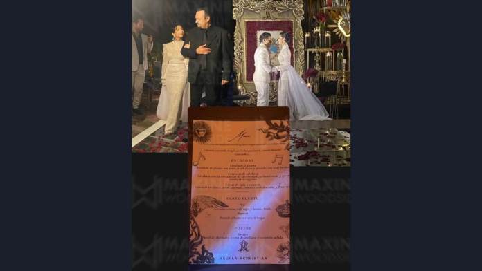 Se filtran imágenes de supuesta boda civil entre Christian Nodal y Ángela Aguilar. Foro: Cuenta de Instagram de Maxine Woodside (@maxwoodside)