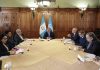 El presidente de Guatemala, Bernardo Arévalo, se reunió este 16 de julio con el Alto Comisionado de Derechos Humanos de la ONU, Volker Türk, quien permanecerá en el país durante tres días. FOTO: Minex. La Hora