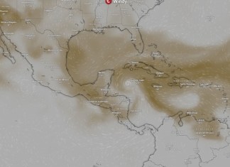 "El polvo del Sahara en suspensión representa riesgos para la calidad del aire y la salud pública", Foto: Conred / La Hora.