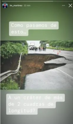 Captura de pantalla en donde Martínez publicó un segundo mensaje de crítica por la situación en la autopista Palín-Escuintla.