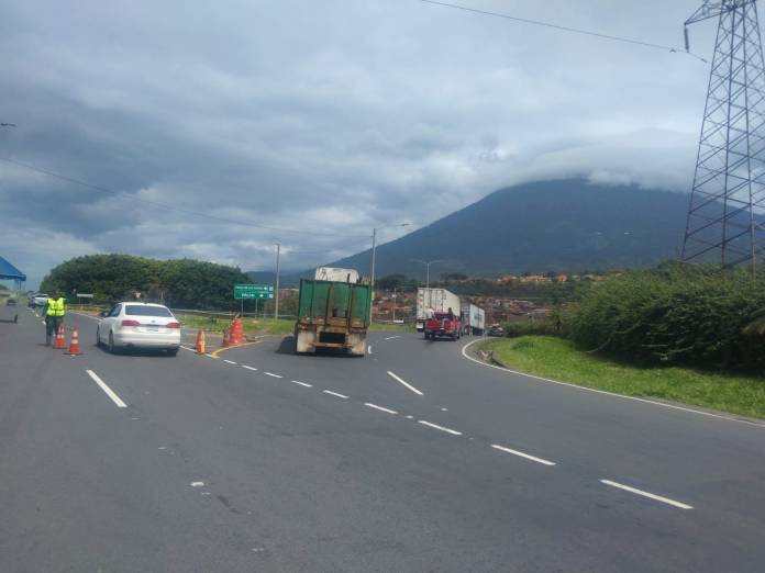 Kilómetro 38 de la ruta al Pacífico [CA-9 Sur]. Foto La Hora / Ministerio de Comunicaciones