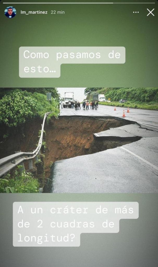 Martínez publicó un segundo mensaje de crítica por la situación en la autopista Palín-Escuintla.