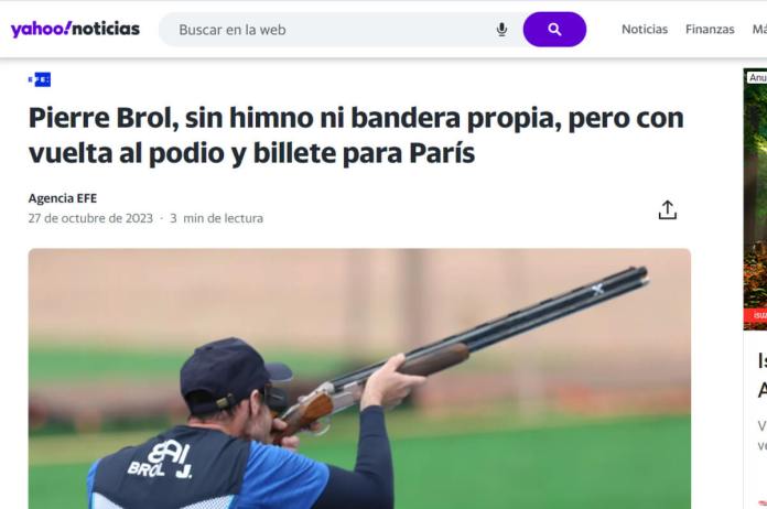 En las noticias internacionales se mencionaba a Brol como atleta independiente clasificado a París 2024. Foto: captura de pantalla