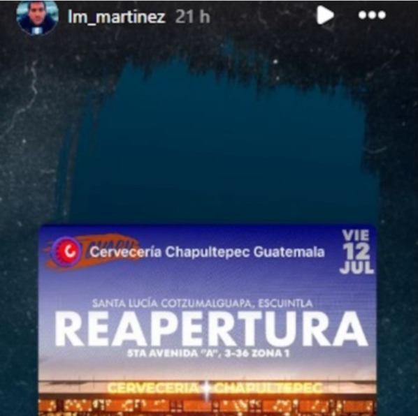 El excentro de Gobierno Miguel Martínez compartió contenido de la Cervecería Chapultepec. 