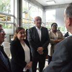 La misión especial la integran Rosa Celorio, Rodolfo Piza y Luiz Marrey, quienes este 6 de agosto visitaron la Universidad Rafael Landívar. Foto Daniel Ramírez.