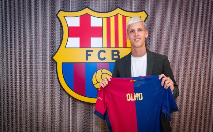 Futbolista Dani Olmo es fichado por el FC Barcelona. Foto: Red social X y pagina oficial del FC Barcelona.