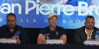 Jean Pierre Brol, medallista olímpico Paris 2024 durante la conferencia de prensa a su regreso a Guatemala. Foto: La Hora/José Orozco