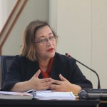 La jueza Abelina Cruz Toscano es la segunda mujer al frente del Juzgado de Mayor Riesgo D, su antecesora es Erika Aifán. Foto: La Hora / José Orozco.
