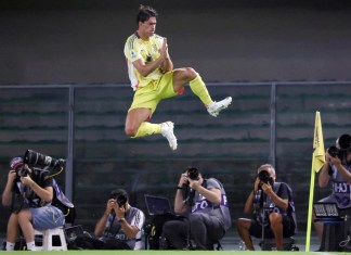 Dusan Vlahovic celebra el 0-1 del Juventus ante el Hellas. (Italia) EFE/EPA/FILIPPO VENEZI