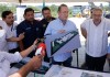 El expresidente Alejandro Giammattei y autoridades de su gobierno acuedieron a mediados de 2023 a la supervisión del Hospital de San Benito Petén. La obra no se ha terminado. Foto Gobierno de Guatemala Flickr