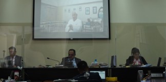 Benedicto Lucas García, desde el inicio del juicio se presenta ante tribunal vía videoconferencia. Foto: Fabricio Alonzo