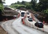 Trabajos del CIV en el Km 44 de la autopista Palín-Escuintla. Al ejecutivo le ha costado arrancar con las obras de infraestructura este año. Foto: CIV.