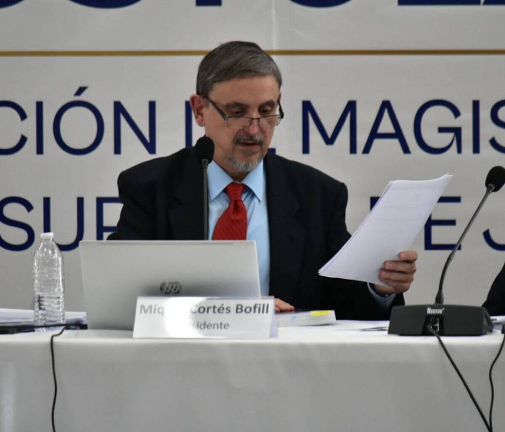 Presidente de la Postuladora para magistrados de la CSJ, Miquel Cortés. Foto La Hora / Daniel Ramírez 