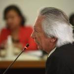 José Rubén Zamora anunció que existe la posibilidad de una posible solicitud de extradición en contra de Alejandro Giamattei y Miguel Martínez. Foto: Fabricio Alonzo