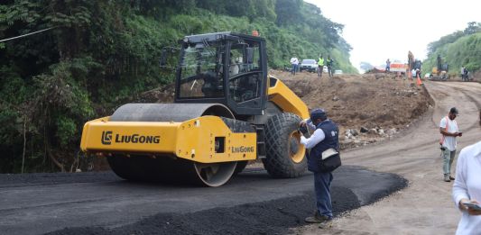 Trabajos realizados en el km 44 de la autopista Palín, Escuintla. Foto: CIV