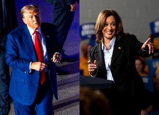 Combo de fotografías del expresidente de los EE.UU. y actual candidato presidencial republicano, Donald Trump y la vicepresidenta de los EE.UU. y candidata presidencial demócrata, Kamala Harris. EFE/EPA/ Jim Lo Scalzo / Cydni Elledge