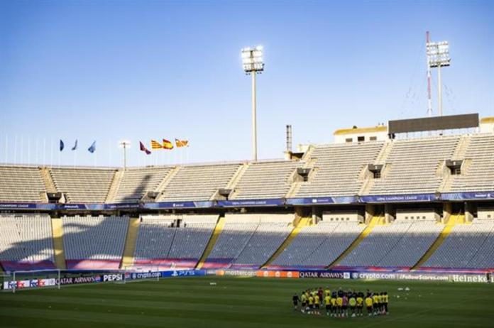 Estadio Olímpico Lluis Companys, en Barcelona, ​​España, el 30 de septiembre de 2024. El BSC Young Boys se enfrentará al FC Barcelona en la UEFA Champions League el 01 de octubre. (Liga de Campeones, España) EFE/EPA/JEAN-CHRISTOPHE BOTT