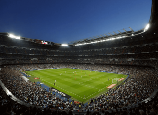 Estadio Santiago Bernabéu. (AP Foto/Daniel Ochoa de Olza)