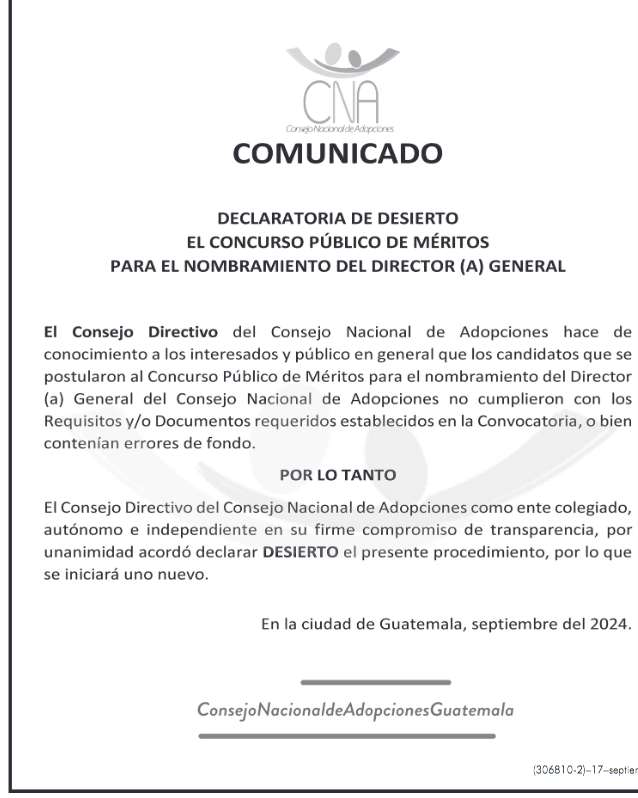 Comunicado del CNA