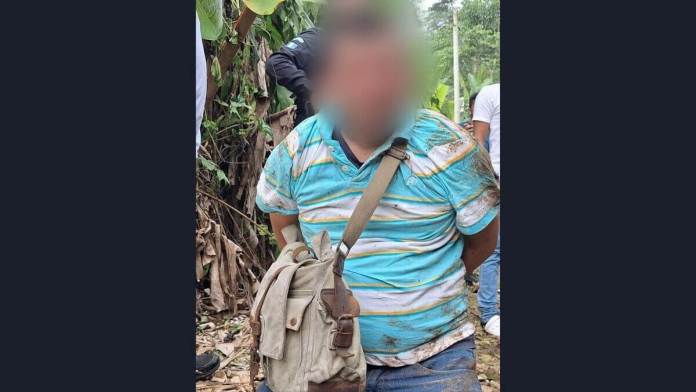 Hombre capturado en San Marcos por violencia contra la mujer. Foto La Hora / PNC