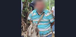 Hombre capturado en San Marcos por violencia contra la mujer. Foto La Hora / PNC