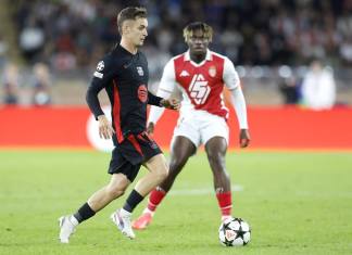 Marc Casado of Barcelona in action during the UEFA Champions League match between AS Monaco and Barcelona in Monaco, 19 September 2024.