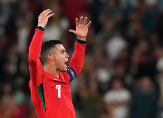 El portugués Cristiano Ronaldo después del partido de fútbol de la Liga de Naciones de la UEFA entre Portugal y Escocia, el pasado 8 de septiembre de 2024. (Foto AP/Armando Franca)