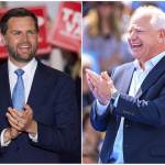 Combo de fotografías de archivo del senador republicano por Ohio, JD Vance y el gobernador demócrata de Minnesota, Tim Walz. EFE/ EPA/ ALLISON DINNER/ CRAIG LASSIG/ ARCHIVO