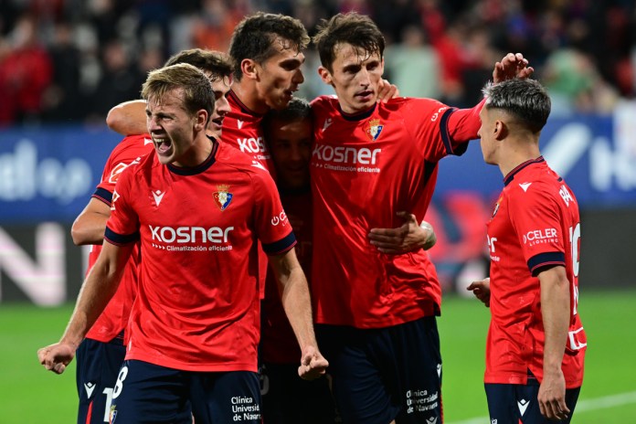 Jugadores del Osasuna celebran