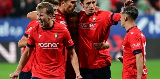 Jugadores del Osasuna celebran