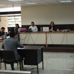 Ex jefe de la Comisaría 13 de la PNC, Wilson Petronilo López rindió declaración ante el tribunal. Foto: Fabricio Alonzo