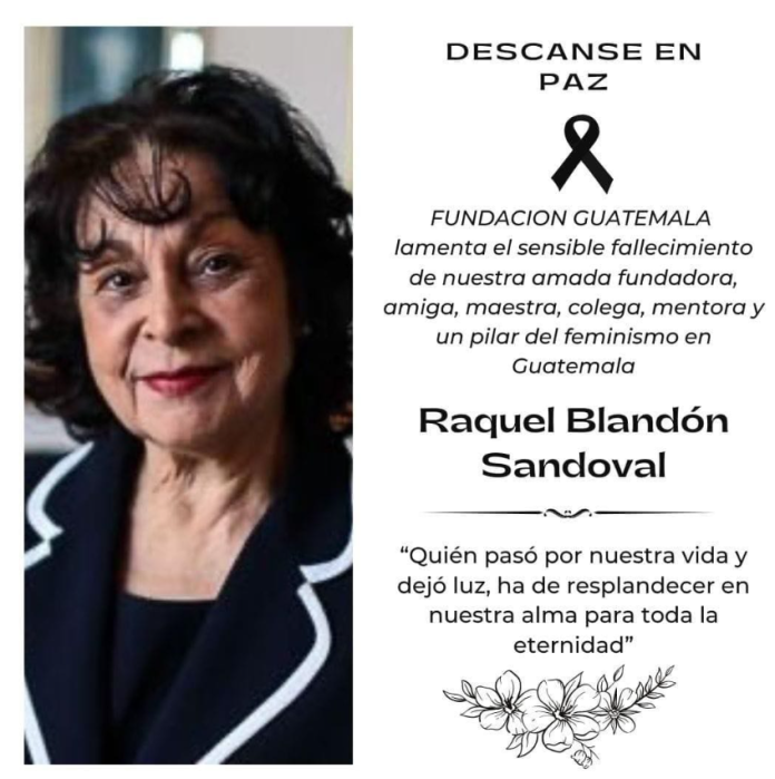 Fallecimiento Raquel Blandón