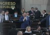 El diputado Allan Rodríguez durante una intervención en el Pleno del Congreso de la República. que aún intenta incidir en las agendas de ese organismo. Foto: José Orozco