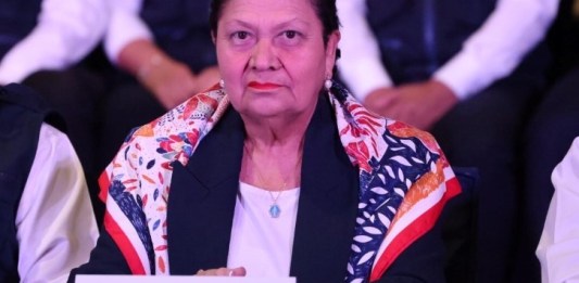 La fiscal general María Consuelo Porras está sancionada por 42 países bajo señalamientos de ser un personaje antidemocrático. Foto: MP / La Hora.