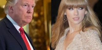 Combo de fotografías de archivo que muestra al expresidente de los Estados Unidos Donald Trump y a la cantante Taylor Swift. EFE