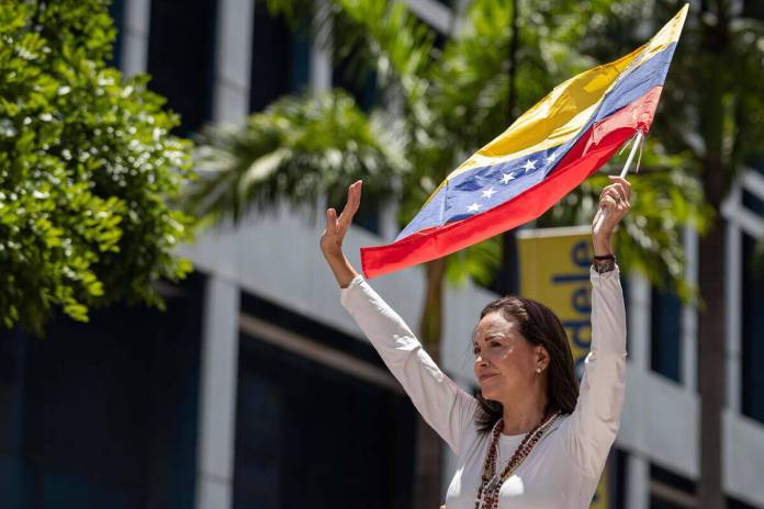 Imagen de archivo de la líder opositora venezolana, María Corina Machado. EFE Ronald Peña