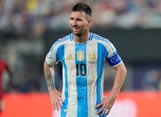 El argentino Lionel Messi durante un partido de semifinales de la Copa América contra Canadá en East Rutherford, Nueva Jersey, el 9 de julio de 2024. (AP Foto/Julia Nikhinson, Archivo)