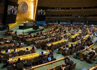 António Guterres, secretario general de Naciones Unidas, interviene en la 79na sesión de la Asamblea General de la ONU, el 10 de septiembre de 2024. (AP Foto/Yuki Iwamura)