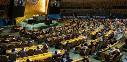 António Guterres, secretario general de Naciones Unidas, interviene en la 79na sesión de la Asamblea General de la ONU, el 10 de septiembre de 2024. (AP Foto/Yuki Iwamura)