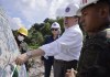 Presidente revisó dragado de rio las vacas en Chinautla. Foto: CSP